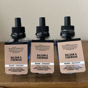 X3 bath and body works BALSAM & FIREWOOD Wallflower scent Refills NEW